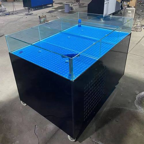 移动海鲜鱼缸贝类池海鲜池制冷机一体商用生鲜超市饭店定制海鲜缸
