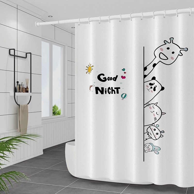 卫生间加厚浴帘套装免打孔浴室防水防霉浴帘布隔断帘门帘洗澡帘子,家庭/个人清洁工具,浴帘,淘宝优惠券,粉丝福利购,淘宝优惠卷