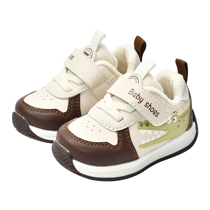 学步鞋男宝宝0-1-3岁2秋冬婴幼儿鞋子女宝宝软底机能加绒加厚棉鞋