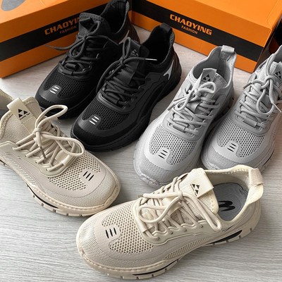 高颜值!透气飞织鞋面!夏男网面透气防臭跑步运动休闲网鞋19230