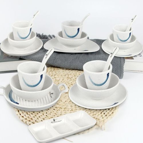 密胺火锅店摆台四件套餐具酒店饭店餐厅烧烤商用碗碟杯勺套装