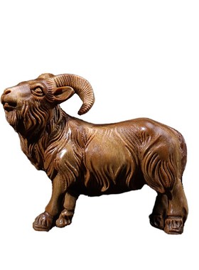 天然紫檀玉檀绿檀木生肖羊木雕手把件领头羊摆件转运文玩小摆件