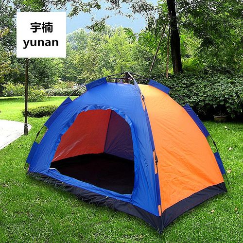 全自动露营帐篷 2人双人 3-4人 5-6人速开单层拉绳户外帐篷防雨