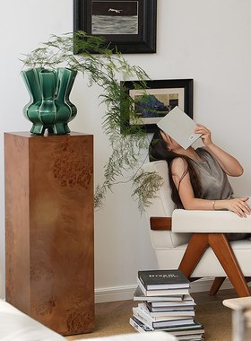 戊际中古雕塑底座树瘤皮木墩家居客厅抽象艺术木雕落地装饰品摆件