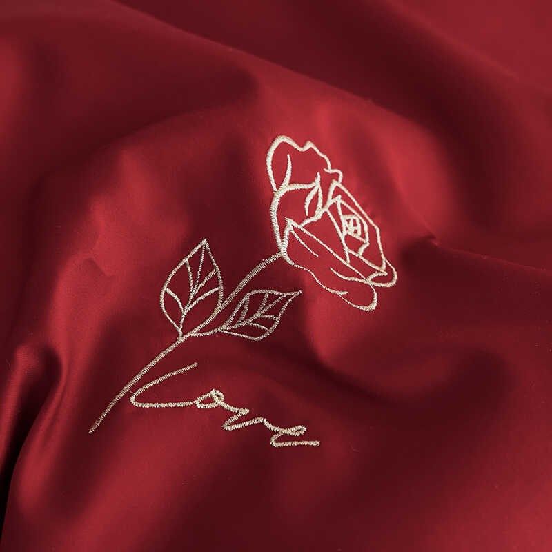 公主风全棉结婚四件套大红色床单婚庆喜被套新婚嫁床上用品