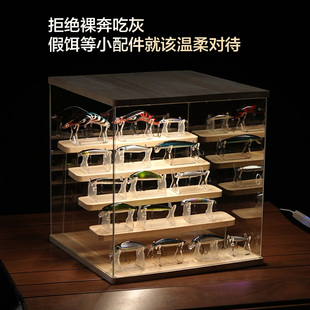 路亚假饵硬饵软虫饵米诺鱼渔轮水滴轮纺车轮展示柜钓具盒收纳收藏