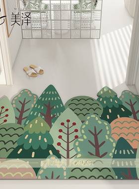 可擦免洗进门地垫大门口入户门脚垫绿植皮革Mpvc玄关门垫门前地毯