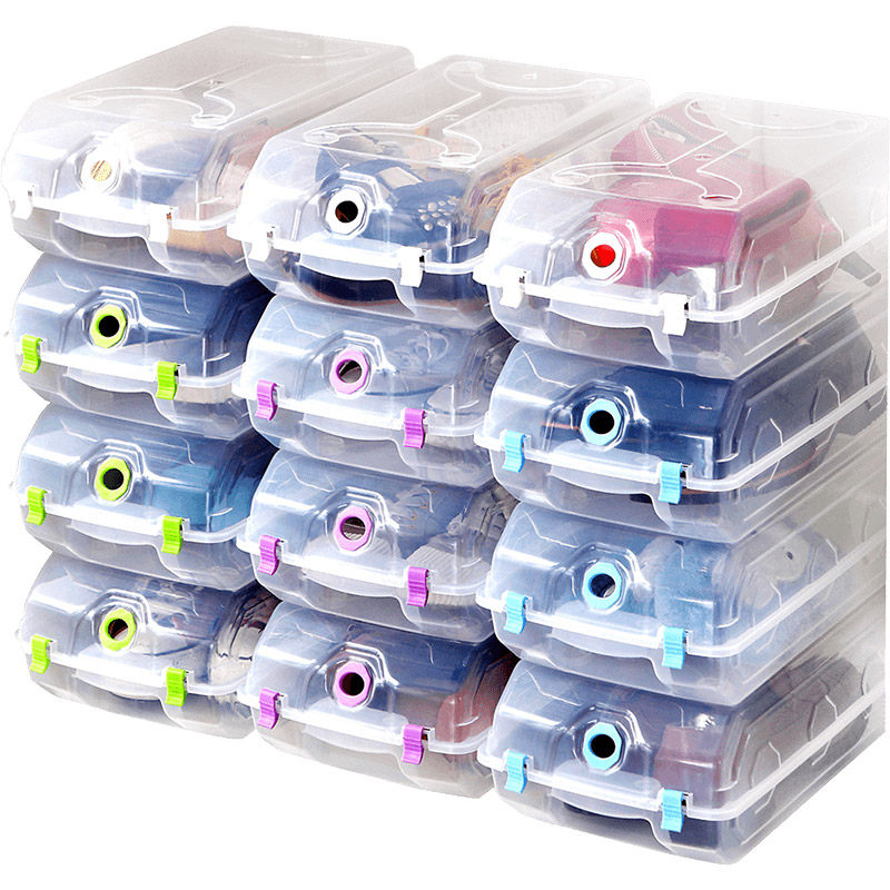 防潮加厚鞋盒水晶塑料透明鞋盒收纳鞋子鞋盒男女鞋子收纳盒10只装