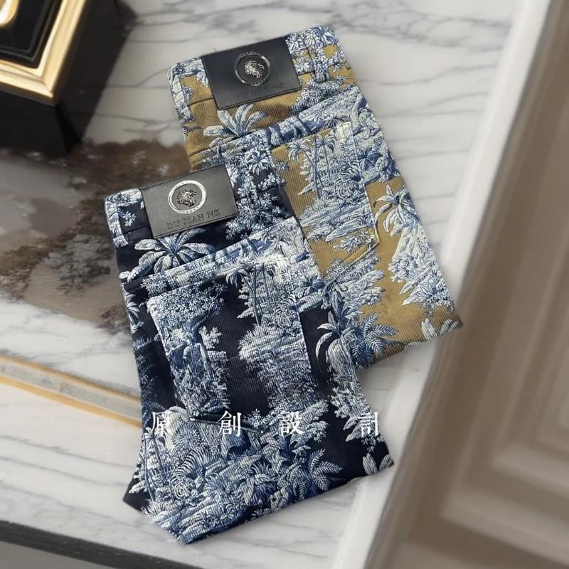 领度轻奢男装男士休闲裤秋冬x季高端加厚保暖男裤小直筒国风加绒