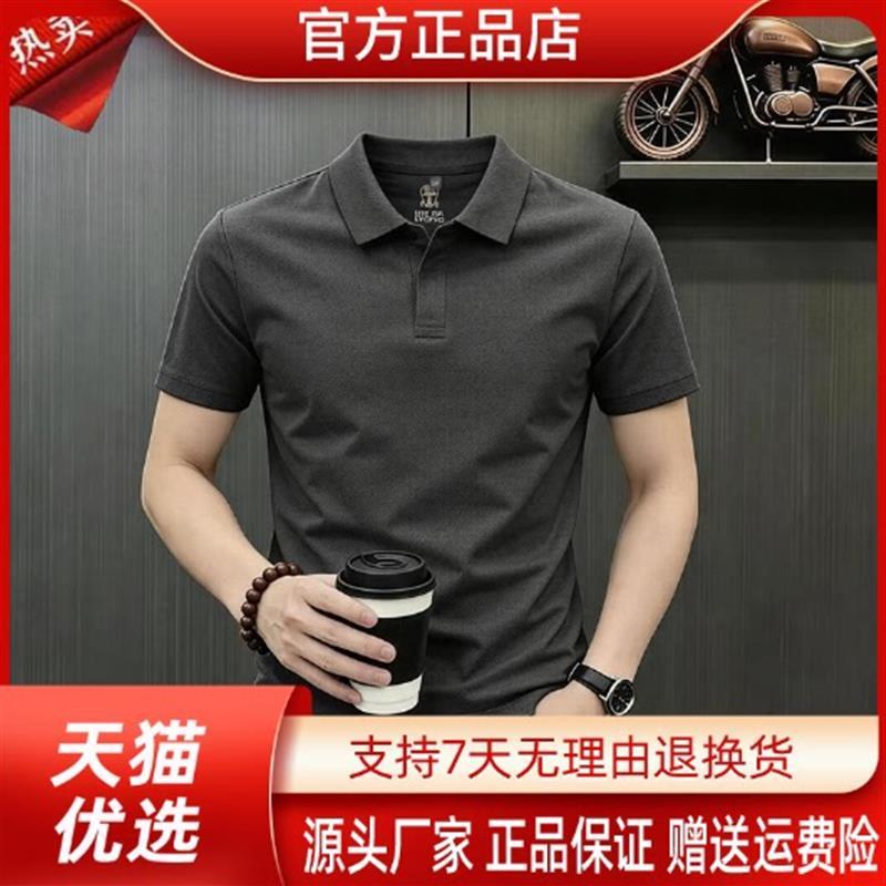 素绮轻奢专柜轻奢夏季男夏季新款时尚休闲短袖卫衣凉爽弹力POLO衫
