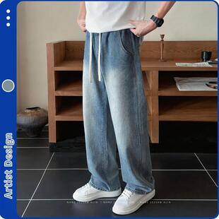 直筒裤 Artist 2026宽松休闲B百搭男士 复古蓝水洗牛仔裤 Design春季