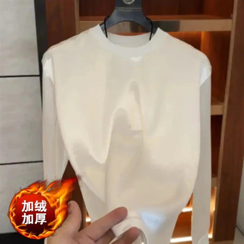 韵澜服饰秋冬新款男士圆领T恤新中式男款休闲圆领长袖时尚上衣