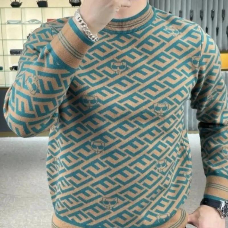 Aureus轻奢男l装秋冬商务轻奢圆领针织衫毛衣男士休闲修身套头长