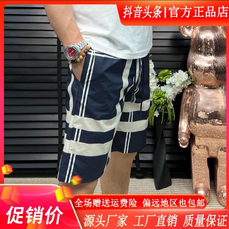 佐罗轻奢Amphelisia夏季直筒经典格子男潮流薄款五分休闲沙滩短裤