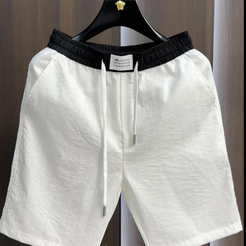 绅度轩服饰夏k季新款休闲亚麻短裤纯色百搭男短裤休闲裤男款短裤