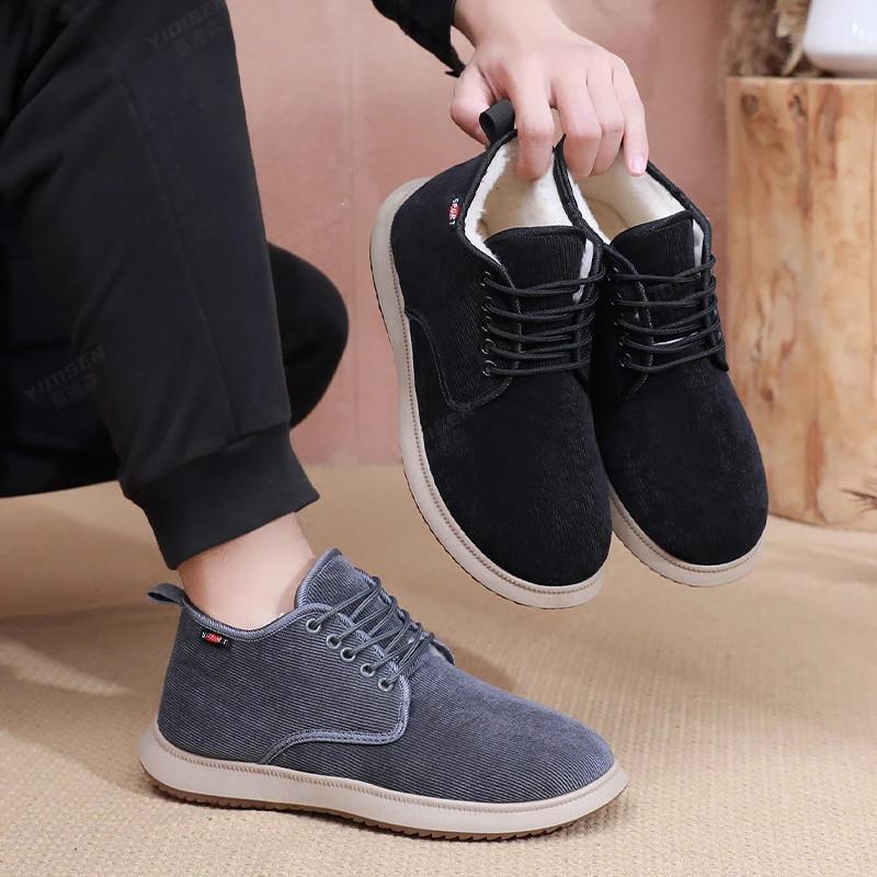 聚鑫台尊贵品质冬新加绒加厚中老年爸爸鞋防滑老北京布E鞋一脚蹬