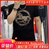 新款 休闲马到成功圆领半袖 男士 轻奢时尚 潮流修身 云潮轻奢2026夏季