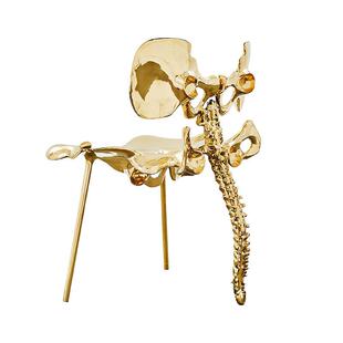 轻奢纯铜撒旦椅设计师款创意现代别墅大平层艺术感单椅高端酒吧椅