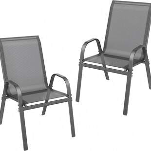 现货户外家具庭院椅阳台椅休闲金属椅特斯林家用椅KD拆装堆高椅