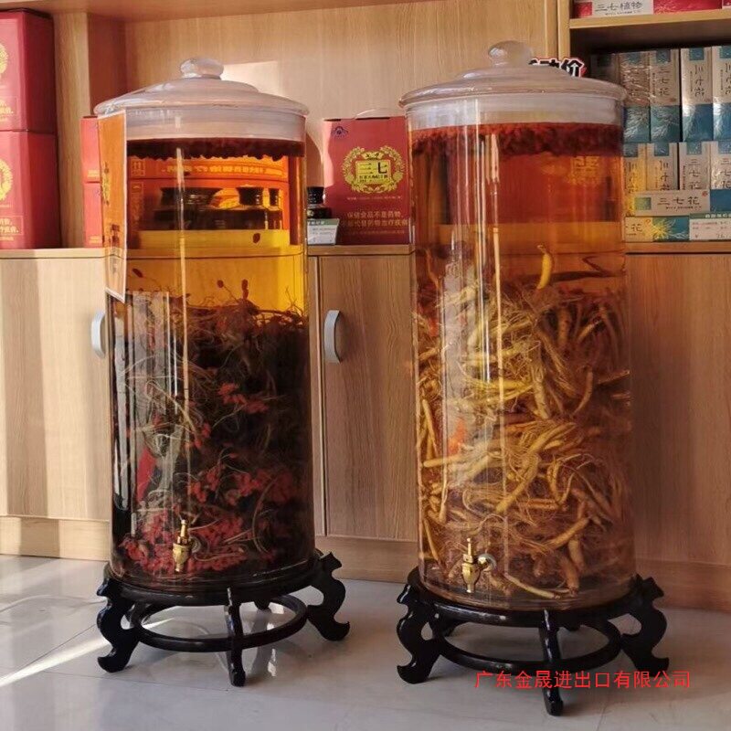 广口大容量泡酒玻璃瓶带龙头50斤100斤家用密封酒罐泡酒酒坛
