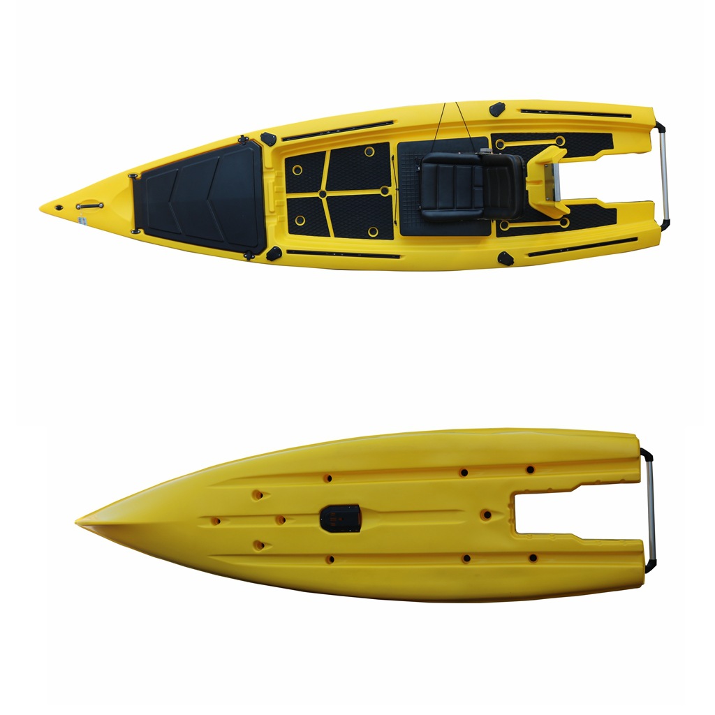 路亚艇标卡亚克独木脚踏平台舟钓鱼船马达动力加厚单人路亚皮划艇