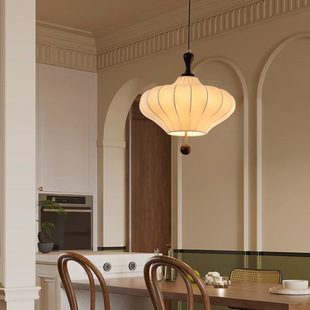 法式复古吊灯卧室灯主灯餐厅灯中古风新中式美式书房布艺灯具