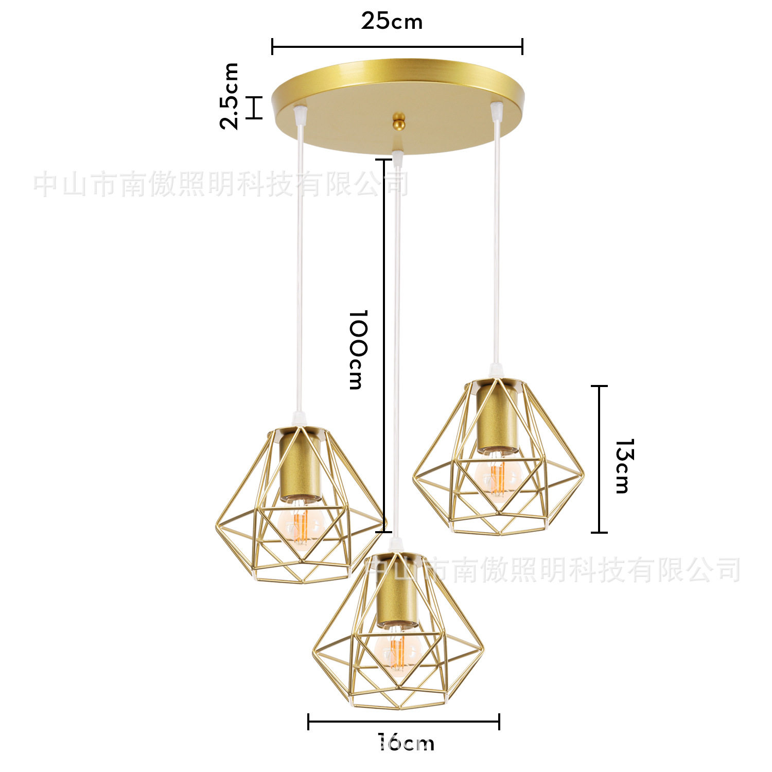 跨境北欧吊灯创意个性工业铁艺吊灯卧室灯客厅灯吧台装饰灯具批发