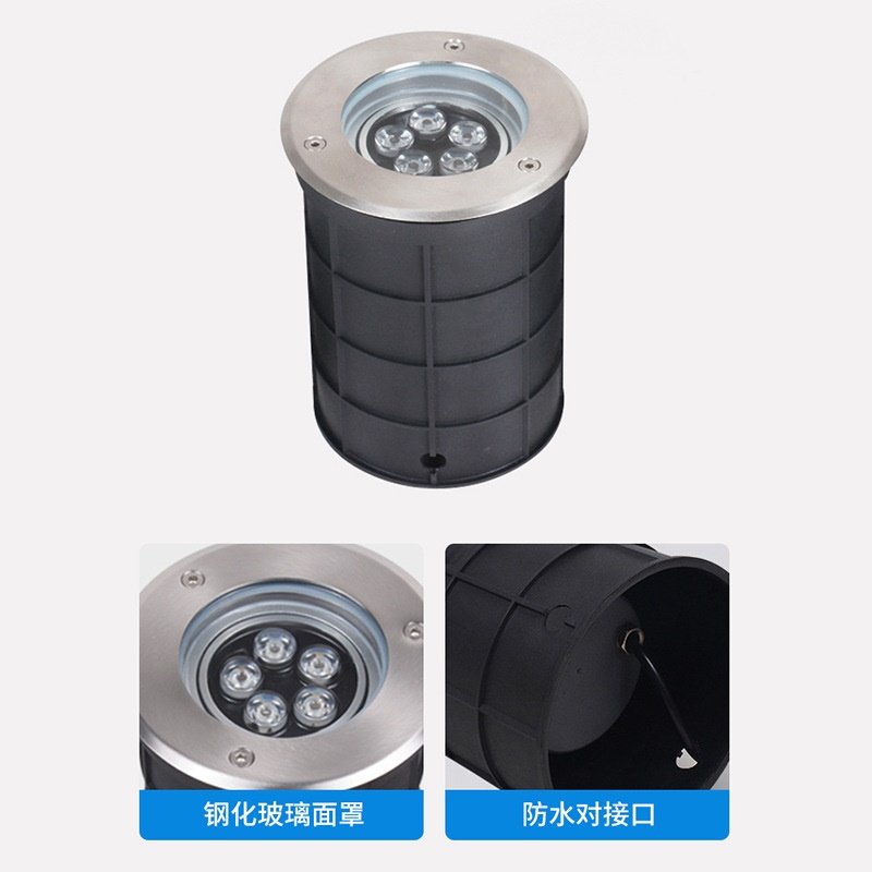 可调角度地埋灯不锈钢地埋灯防水led埋地灯嵌入式地面射灯七彩色