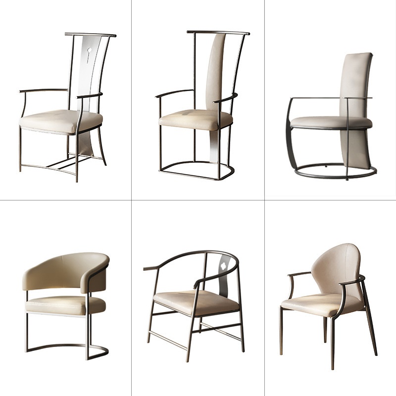 灰钛金设计师轻奢北欧茶椅主人椅现代简约办公椅泡茶椅椅洽谈椅