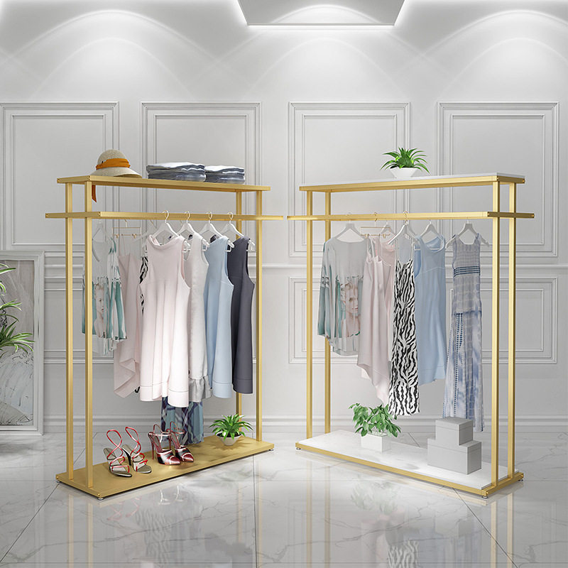 现代简约服装店中岛展示架 商场服装店落地式服装架 展厅陈列货架