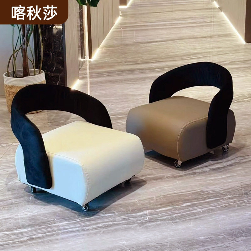 滑轮矮凳休闲溜溜凳家用小户型轻奢靠背椅儿童坐凳玄关滑轮换鞋凳
