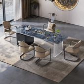 轻奢高端大板茶桌家用别墅客厅现代简约大户型高级感奢石岩板茶台