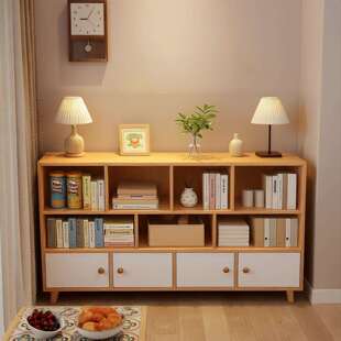 进门玄关柜一体靠墙落地书柜矮柜家用简约收纳柜客厅展示柜置物架