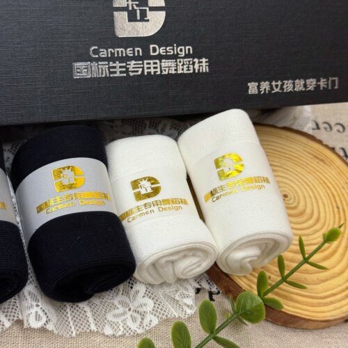 CD卡门专业拉丁练功袜防臭黑白色