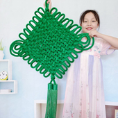 大号绿色中国结挂件乔迁喜庆客厅卧室镇宅平安家居入户门手工编织