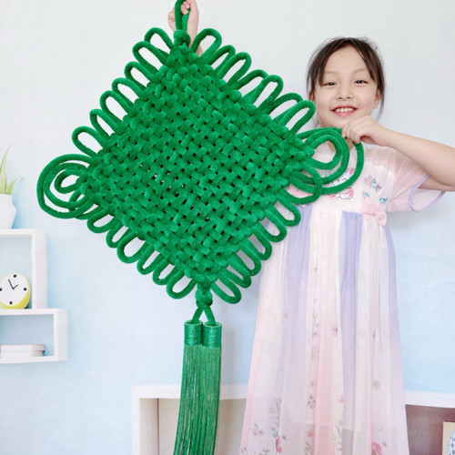 大号绿色中国结挂件乔迁喜庆客厅卧室镇宅平安家居入户门手工编织