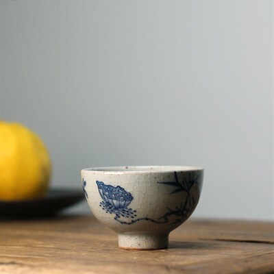 中式手工古陶功夫茶具陶瓷茶杯手绘普洱杯品茗杯主人杯陶单杯茶碗