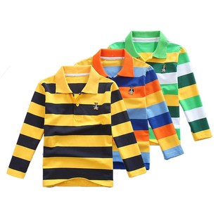 男童短袖T恤夏季纯棉翻领儿童polo衫中大童打底衫春秋长袖薄款潮