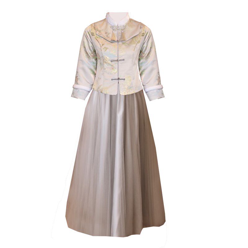 新中式伴娘服女2024冬季新款姐妹团礼服长袖保暖小个子旗袍伴娘裙