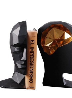 简约创意黑色人物书档书立书靠摆设家居装饰品博古架书房桌面摆件