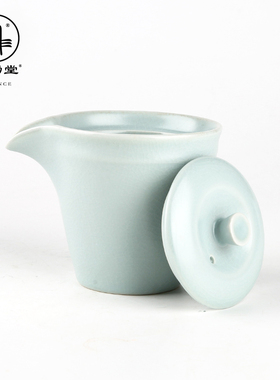 三勤堂汝窑手抓壶快客杯单壶景德镇陶瓷开片可养泡茶器茶具S24022