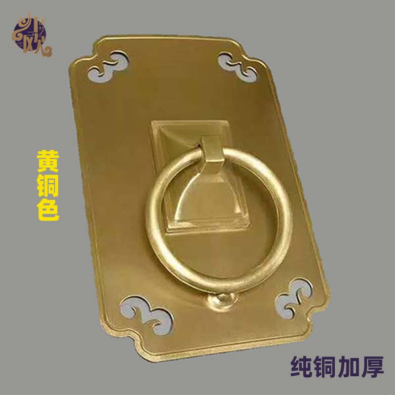 中式铜家具五金工厂热销大门拉手复古别墅门扣加厚精致黄铜门钹
