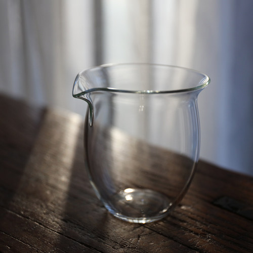 耐高温透明玻璃公杯简约掐口公道杯日式茶席主人分茶杯餐厅分酒杯