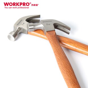万克宝 木柄羊角锤榔头安全锤起钉锤铁锤工具 7/16OZ木工锤子包邮