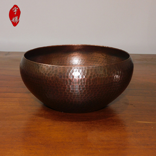 纯紫铜加厚铜茶洗水洗一片打无焊接纯手工茶洗钵盂烟灰缸功夫茶具