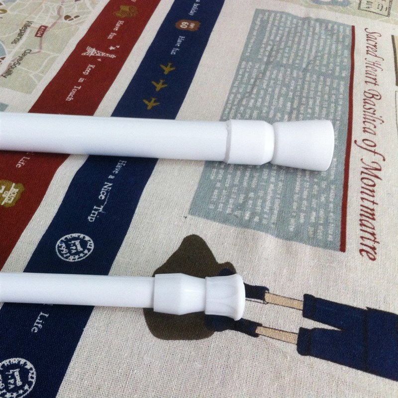 白色烤漆窗帘杆伸缩杆浴帘杆免打孔免安装晾衣杆门帘半帘直杆撑杆