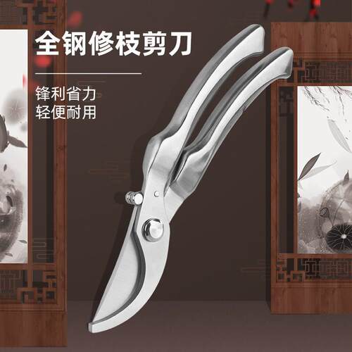 不锈钢修枝剪树枝剪刀园林修花剪采摘剪花艺剪子强力花剪园艺剪刀