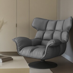 意式可旋转单人沙发椅休闲椅客厅卧室家用懒人沙发椅轻奢阳台椅子