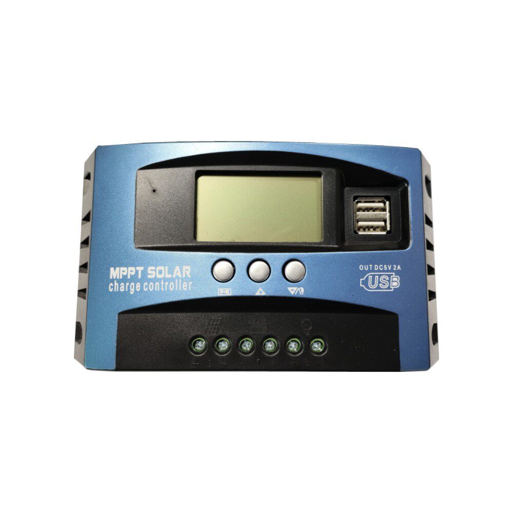 mppt光伏发电太阳能控制器12V24V60A100A液晶DC太阳能充放控制器