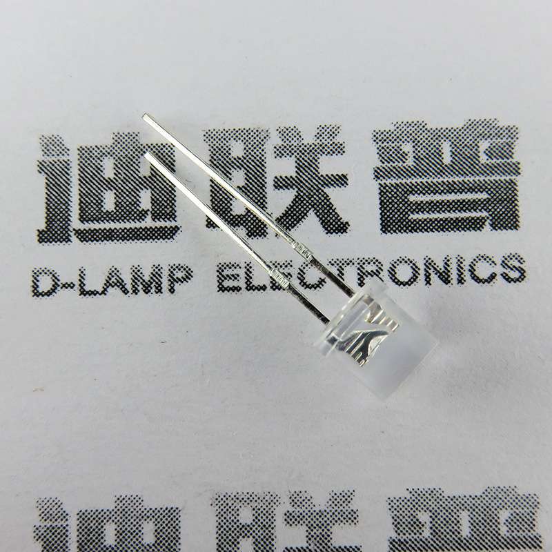 直插5MM平头灯珠 有边透明 散光F5 LED  发光二极管 白红蓝绿黄光